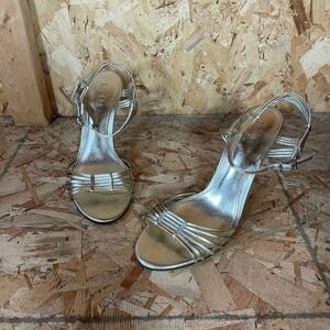 Lauren Ralph Lauren Sandals Womens 10B Strappy Stiletto Metallic Heels Wedding